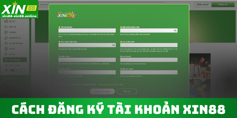 Cách Đăng Ký Tài Khoản Xin88